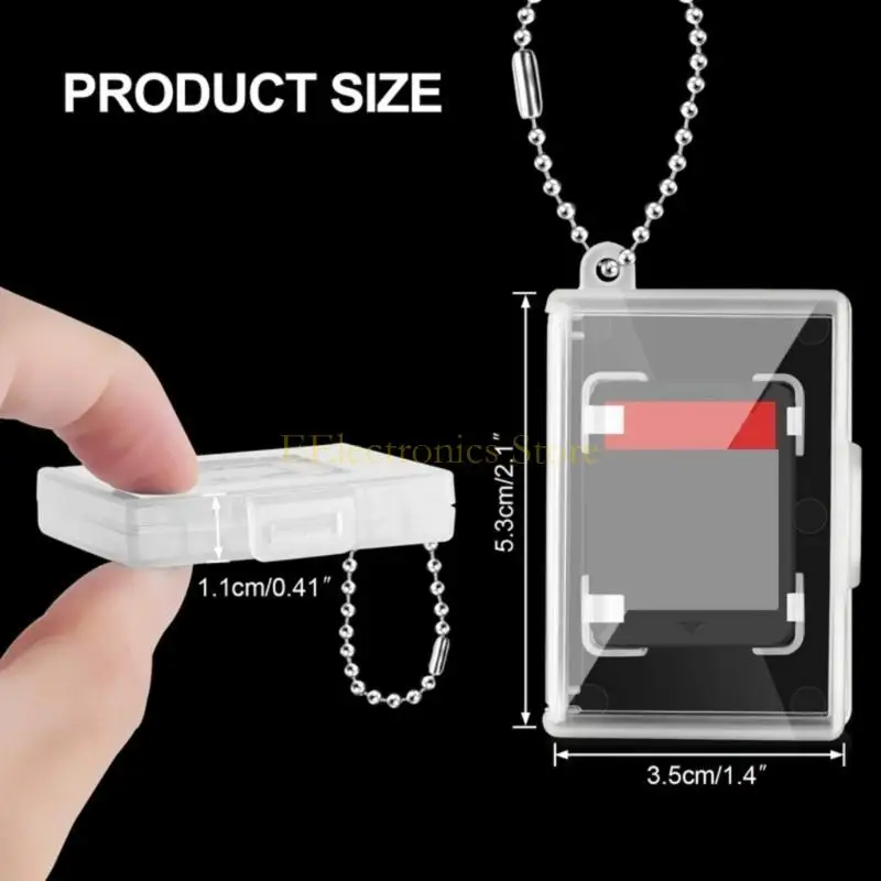 2Pcs Game Card Holder Case Portable Keychain Storage Box for Nintendo Switch Cartridges, Protective Shell