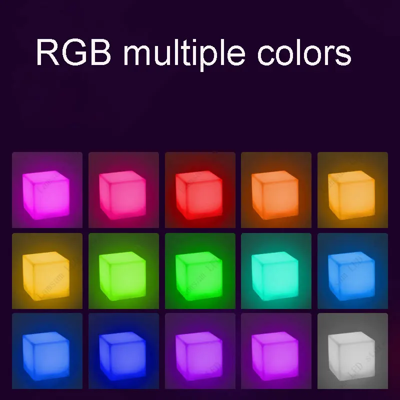 RGB مكعب الجدول مصباح جو مكعب ضوء 16 ألوان عكس الضوء التيار المتناوب/قابلة للشحن بالطاقة لغرفة النوم بهو غرفة المعيشة فناء الطرف