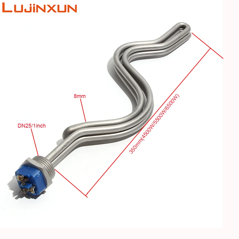 Lujinxun DN25 1inch BSP/NPT Immersion Water Heater Heating Element for Homebrew and Distilling Equipment 240V 4.5KW5.5KW6.5KW