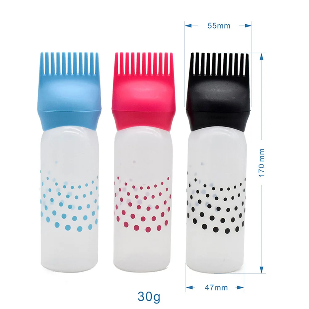 

3pcs Shampoo Bottle Refillable Dye Container Salon Hair Coloring Bottle Comb For Hair Washing Dyeing Styling Kit