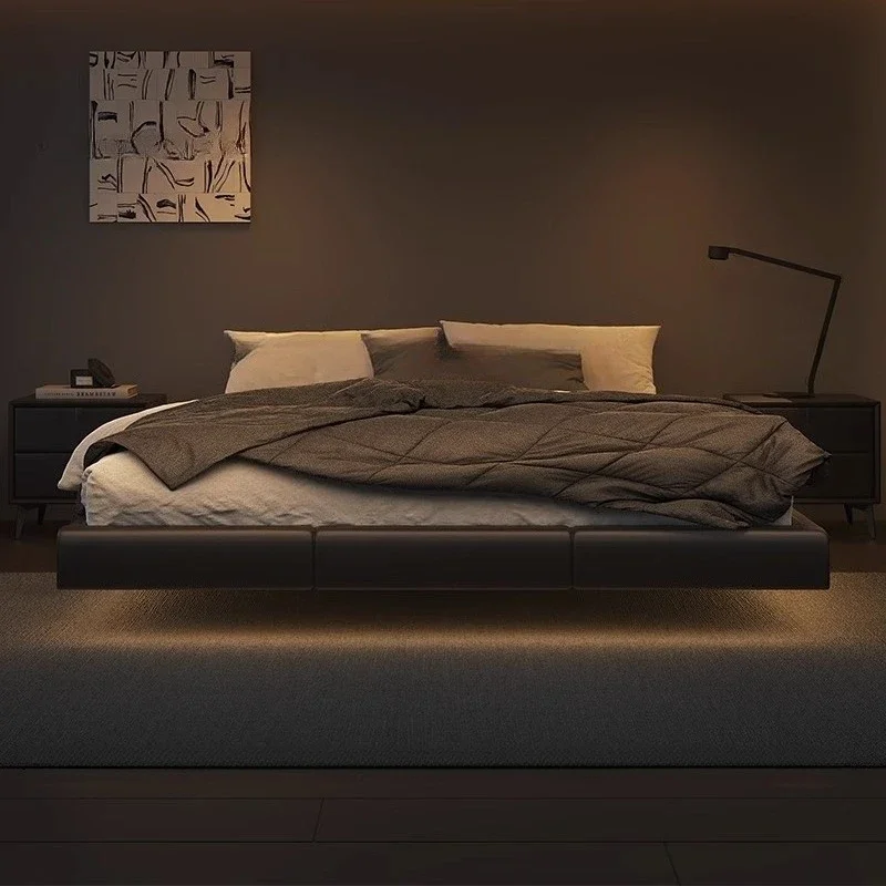 Floating Lights Beds Bedroom 200×180cm Italian Adults Luxury Double Bed Loft Sleeper Modern Camas De Dormitorio Furniture