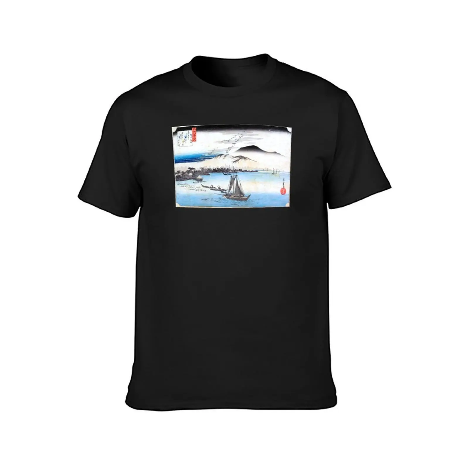 Utagawa Hiroshige Descending Geese at Katada T-Shirt plus size tops boys whites mens clothes