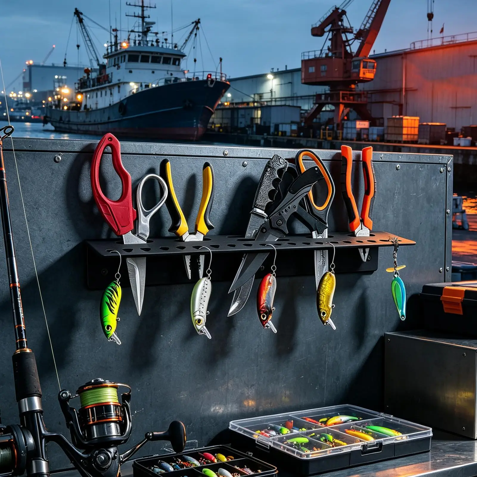Acrylic Kayak Fishing Tool Organizer Wall Mount Clear Tackle Storage Rack Boat Pliers Scissors Gear Holder for Garage Marine