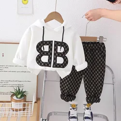 New Baby Boys Clothes Long Sleeve Letter Hooded Tops+Pants 2PCS Casual Spring Autumn Fashion Toddler Infant 1 2 3 4 5 Years Set