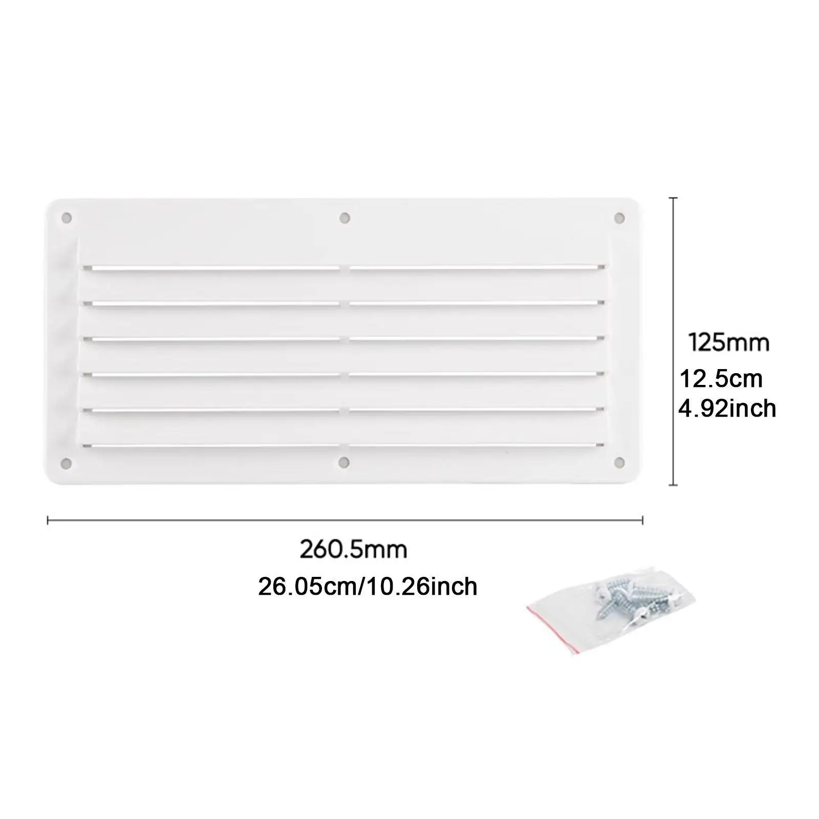 ABS Plastic RV Air Vent Grille Replacement Rectangular Louver Cover for Car Van Boat
