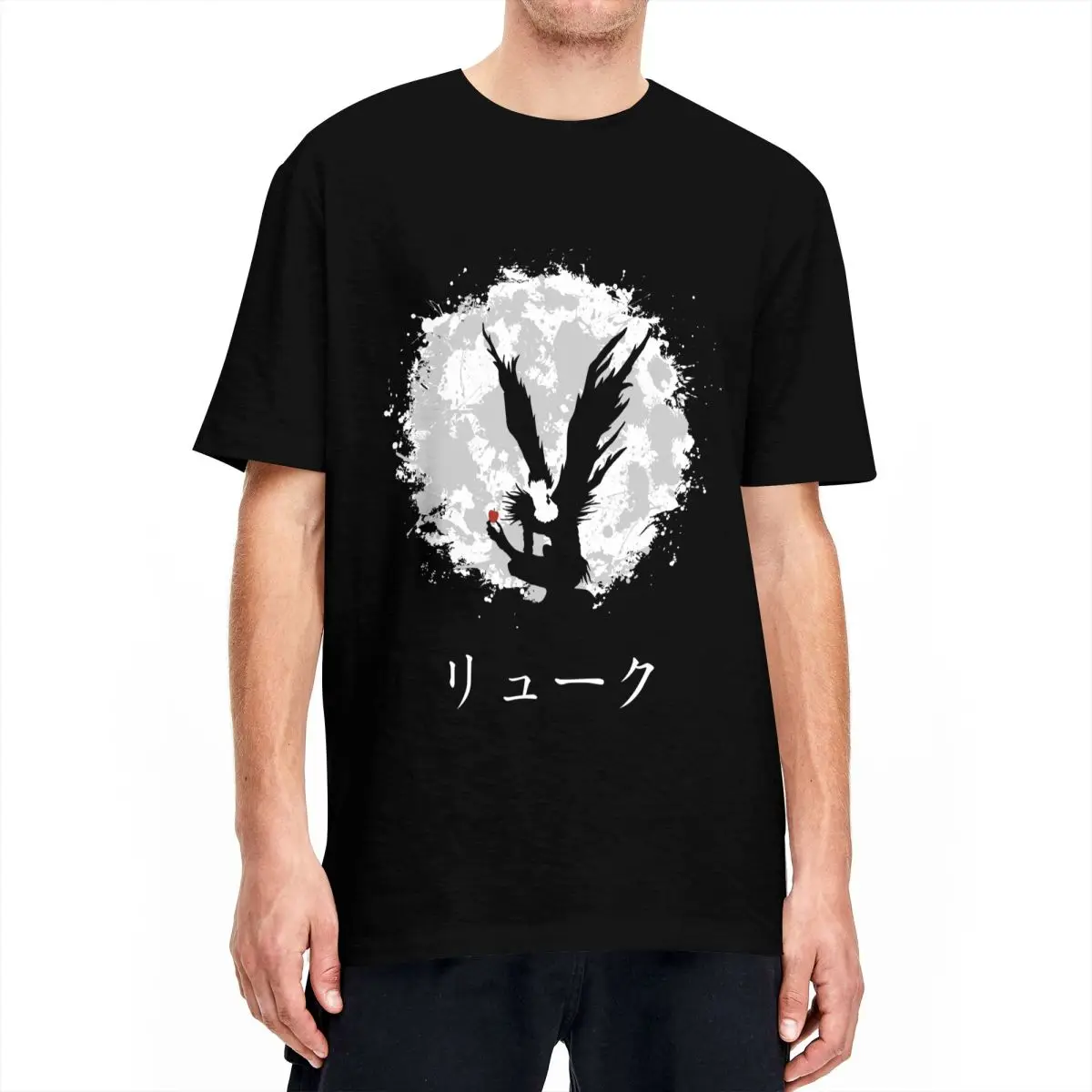 Funny Death-Note Shinigami T-Shirt Men's Crewneck Short Sleeve Tops Cotton Summer Top Tee