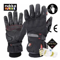 Men's Winter Warmth Waterproof RUKKA Thermo GTX Motorcycle Riding Gloves Sheepskin Leather Motorbike Protective Gloves Anti Drop