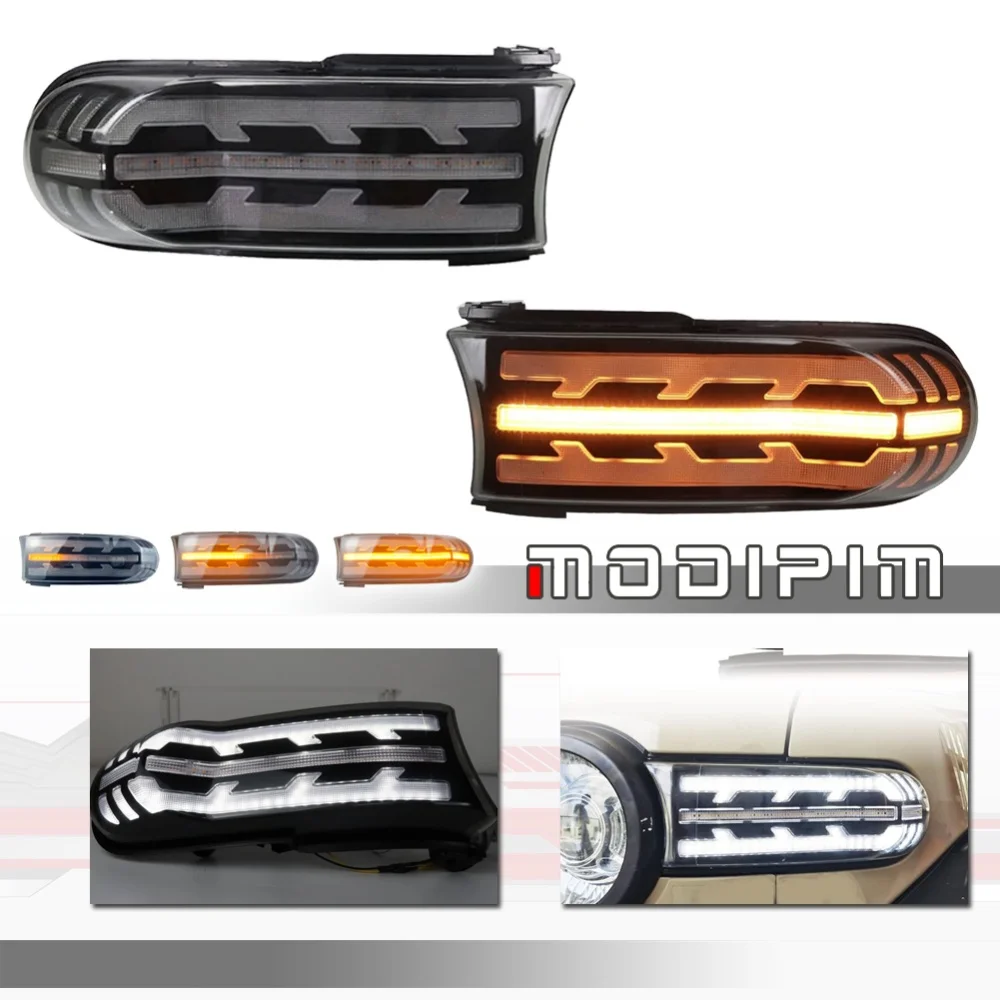 Switchback LED Car Front Headlight DRL Running/Driving Lights & Dynamic Flash Turn Signal Lights For Toyota FJ Cruiser 2007-2021