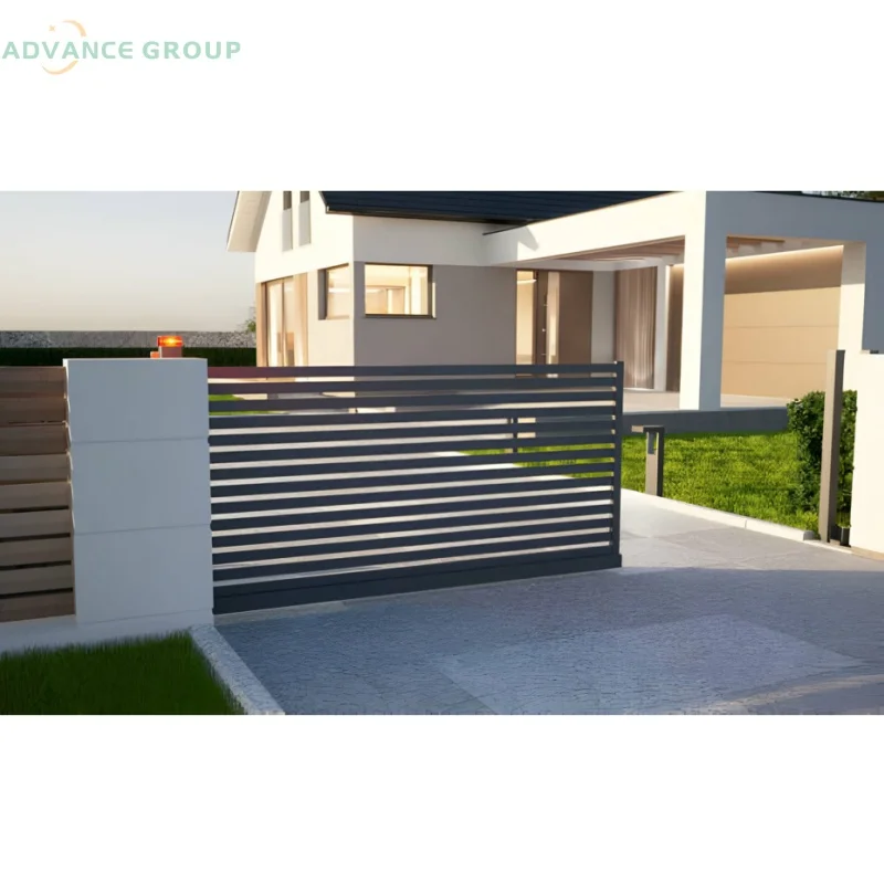 Sliding Gate for Villa Entrance Heavy Duty Aluminum Alloy Intelligent Vehicle Recognition Smartphone ControlCustomizable