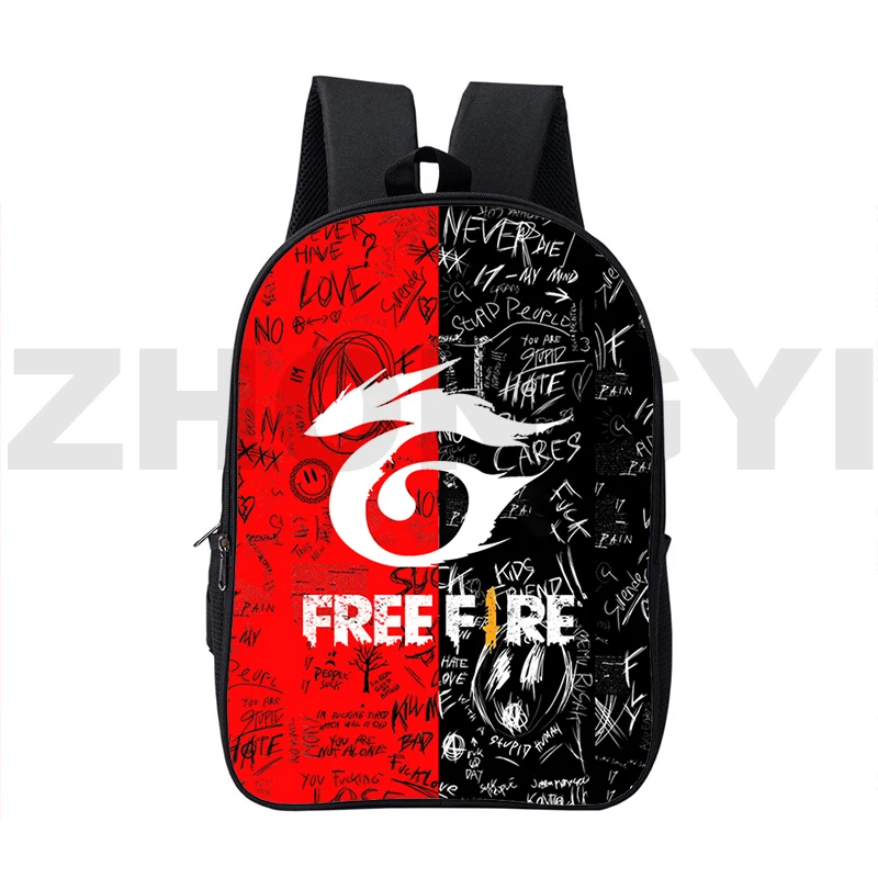 16 Inch Free Fire Garena 3D Backpacks Cartoon Canvas Fancy High School Bags Harajuku Free Fire Game Laptop Teenage Funny Bookbag