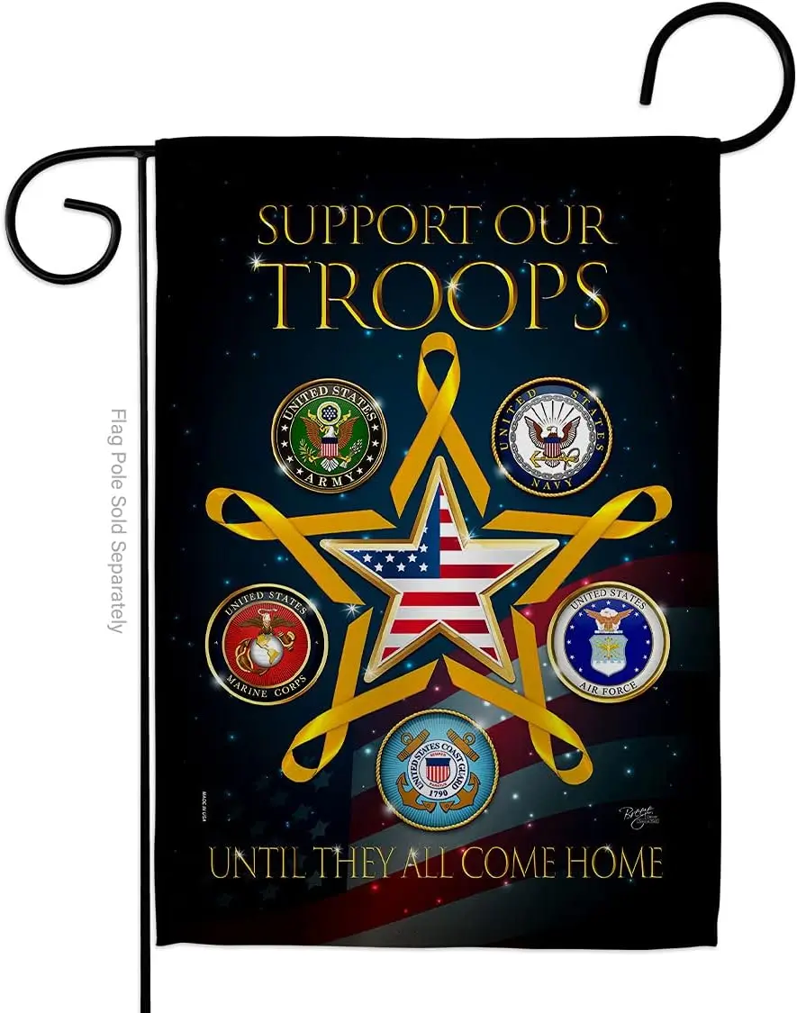 Support Our Military Troops Corps Garden Flag Home Decor Armed Forces Official United State Service All Branches American