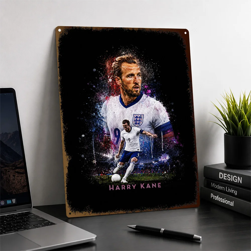 Harry Kane Football Aluminum Poster Personalized Metal Sign Matchday Hero Style Wall Art Made For Stadium Enthusiasts In Study