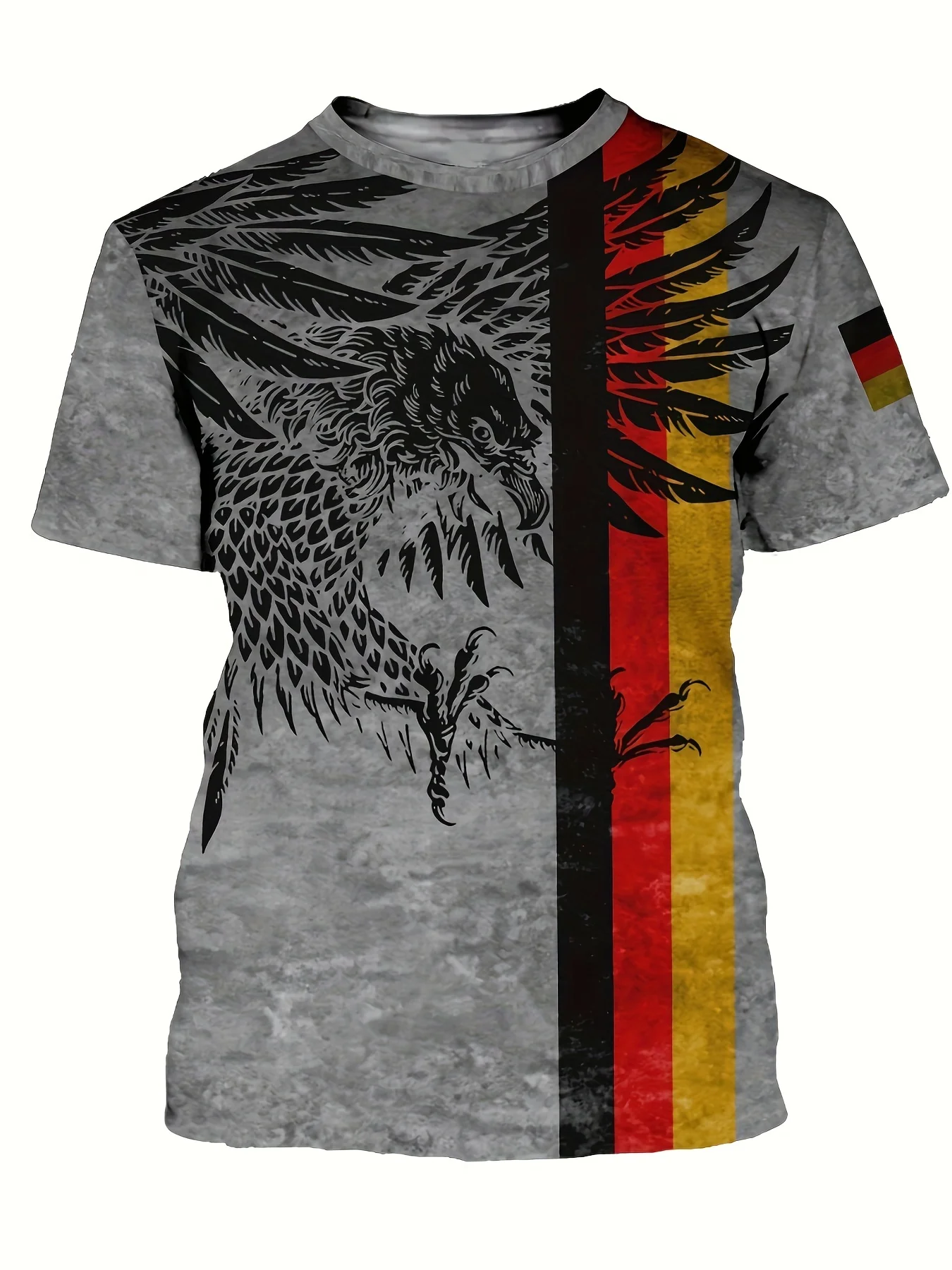 Men's T Shirt Vintage German Flag Eagle Casual Short Sleeve Outdoors O Neck Pullover Streetwear Male Sport Oversized Clothing