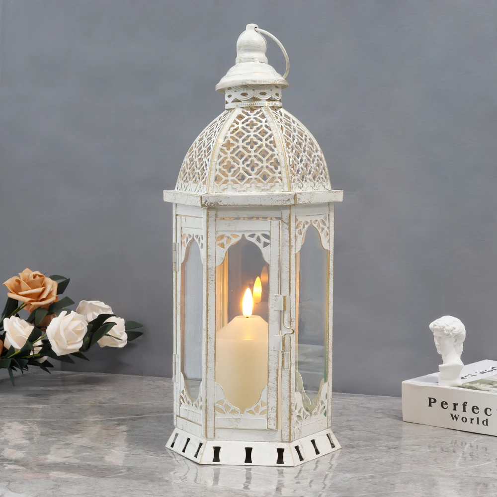 Vintage Hanging Candle Holders Tempered Glass Candle Holders Vintage White Lantern Bedroom Home Decor Indoor Outdoor Wedding