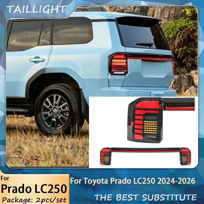 Car Light For Toyota Land Cruiser Prado LC250 2024-2026 Rear Lamp Trunk Lamp Middle Spoiler Lamp Car Through Taillights Assembly