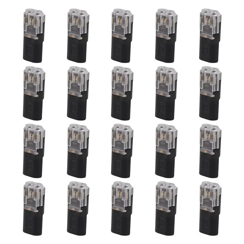 A80I Double-Wire Push-In Connector With Locking Buckle,Low Voltage Wire Connectors,No Wire-Stripping Required