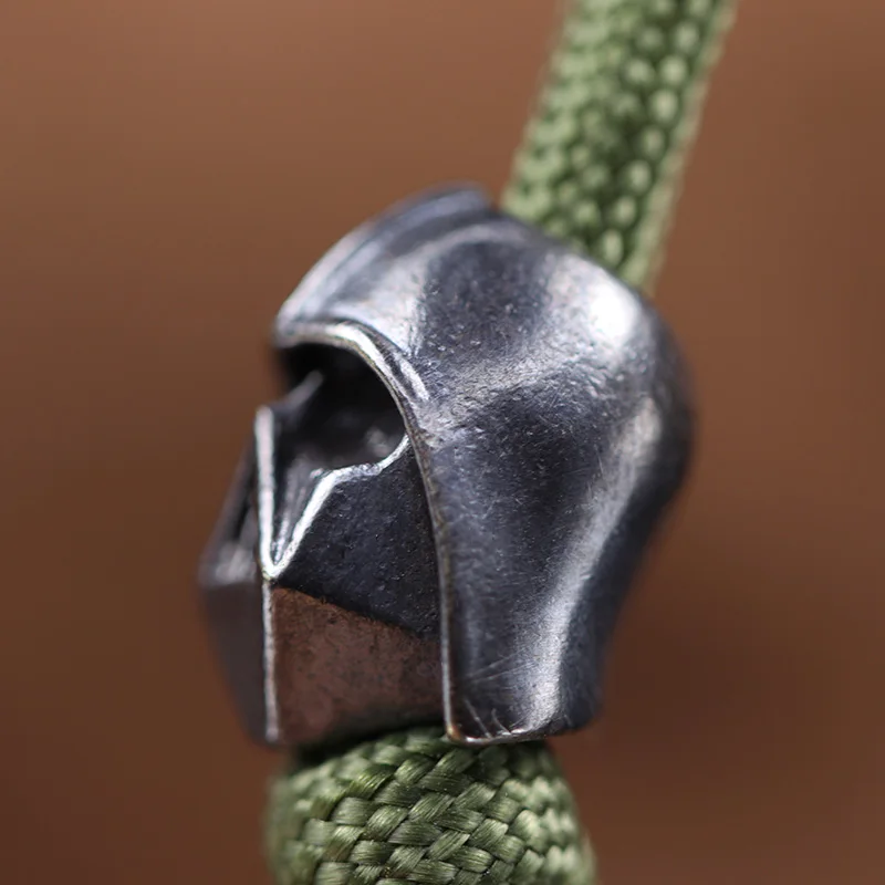 Biochemical Soldier Helmet Brass Knife Beads EDC DIY Paracord Woven Lanyard Keychain Pendants Accessories Outdoor Tools Supplies