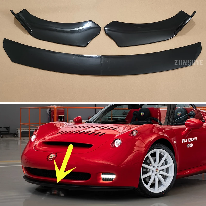 

For Fiat Abarth 1000 SP 2022--2024 Year Front Bumper Lip Splitter Spoiler Body Kit Accessories