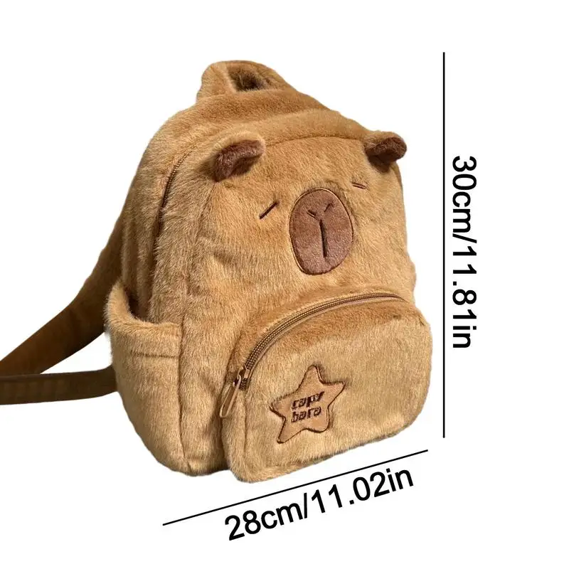 Zaino animale peluche Capybara zaini per bambole per bambini e adulti carino leggero Bookbag peluche zaino regali