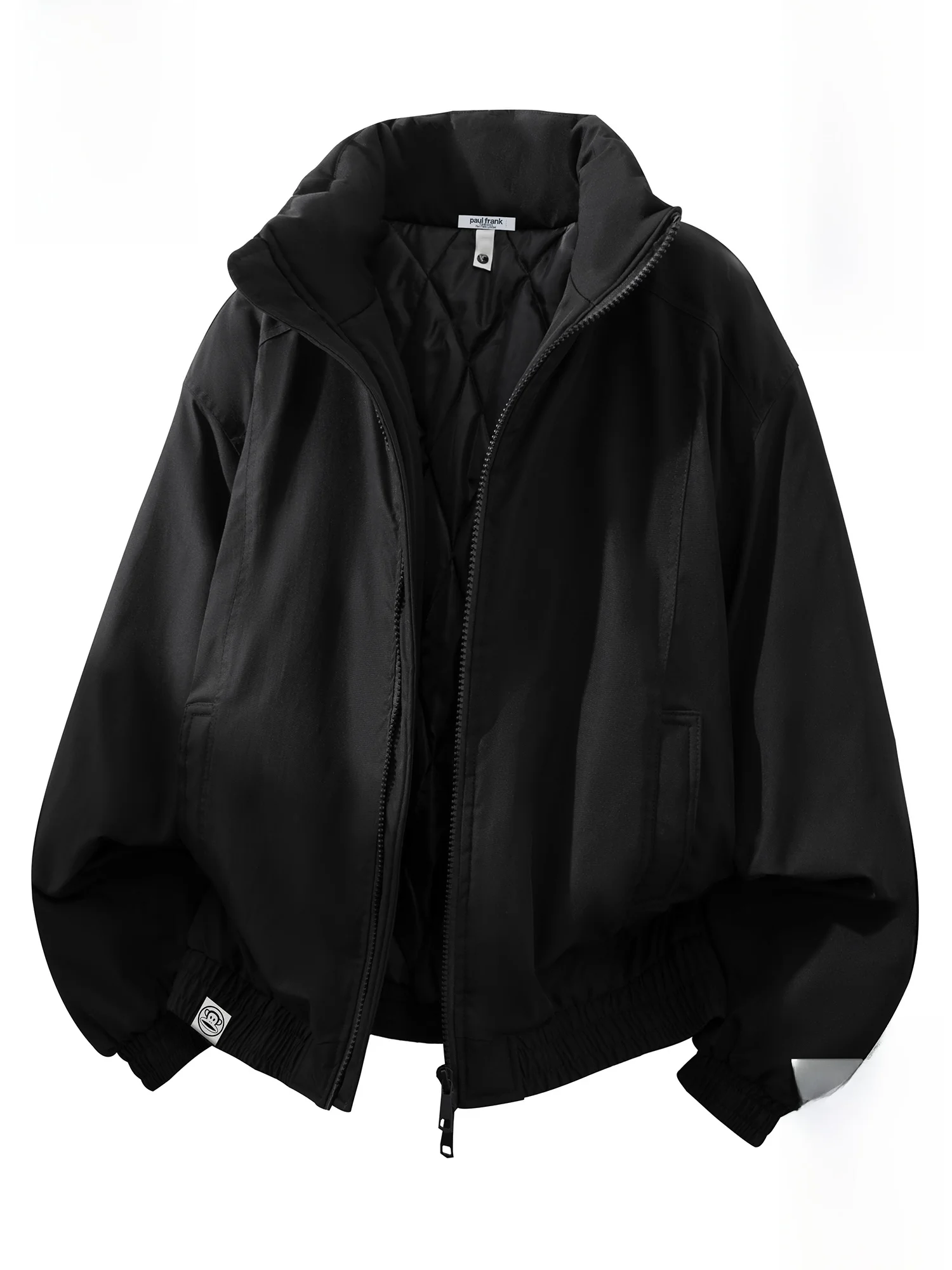 

Зимняя куртка Paul Frank: мужская повседневная теплая куртка свободного кроя с воротником-стойкой, защита от холода, полиэстер, длинный рукав, на молнии