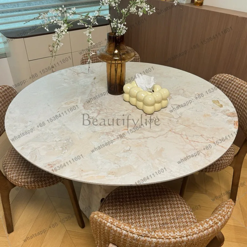 LD  Round Decoration Dining Table Restaurant Fashion Interior Aesthetic Party Dining Table Salon Juegos  Salon Furniture