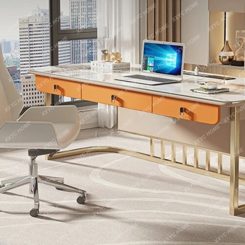 -*Slate designer cream style girls study baffle computer table and chair simple desk