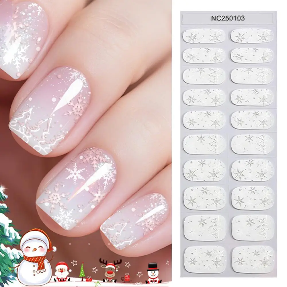 ホットクリスマス雰囲気ネイルステッカー雪だるま雪の結晶品質高かわいいワピティデコネイルアートネイル自己粘着ステッカー E7S3