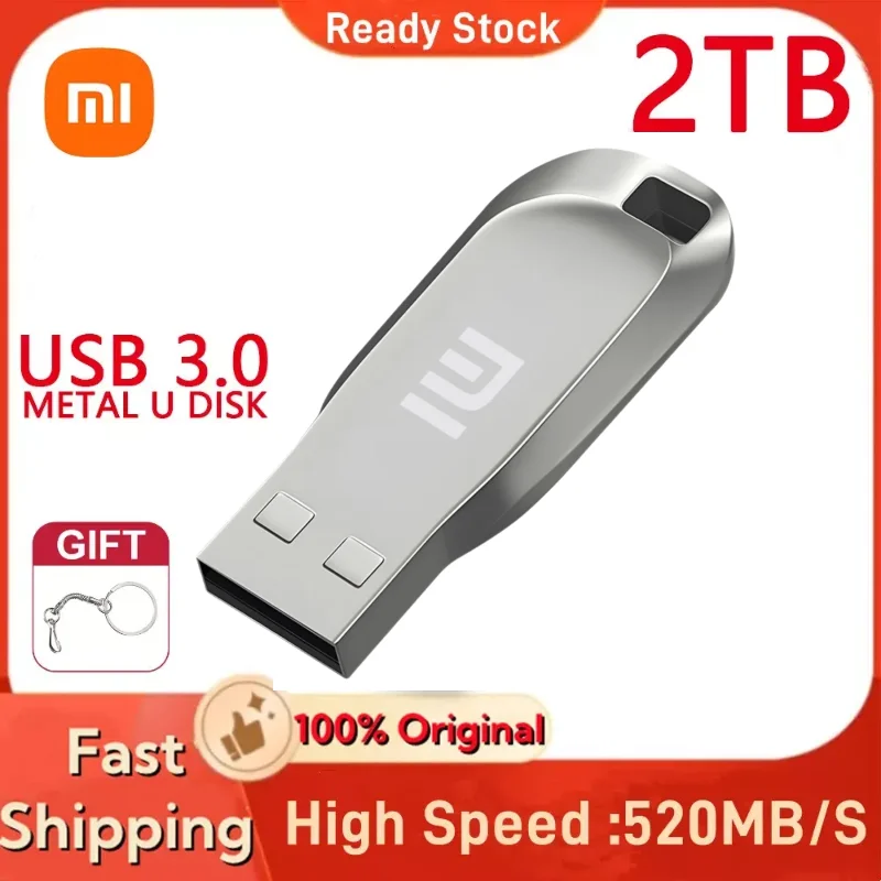 XIAOMI-unidad Flash USB de alta velocidad, Pendrive de Metal de 1TB, 2TB, resistente al agua, tipo C, para dispositivos de almacenamiento de ordenador