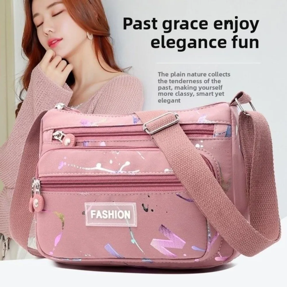 

Новая большая вместительная сумка через плечо, нейлоновая водонепроницаемая сумка на плечо с регулируемым ремешком, многослойная женская сумка для мобильного телефона