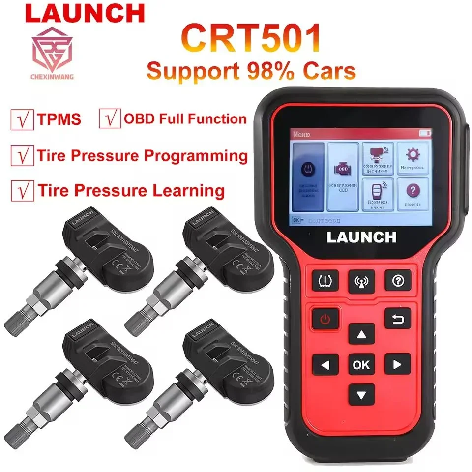 LAUNCH CRT 501 CRT501 TPMS With 4PC 315/433MHZ Universal Sensors Tire Pressure Tool Launch TPMS Activation Tire Pressure Tester