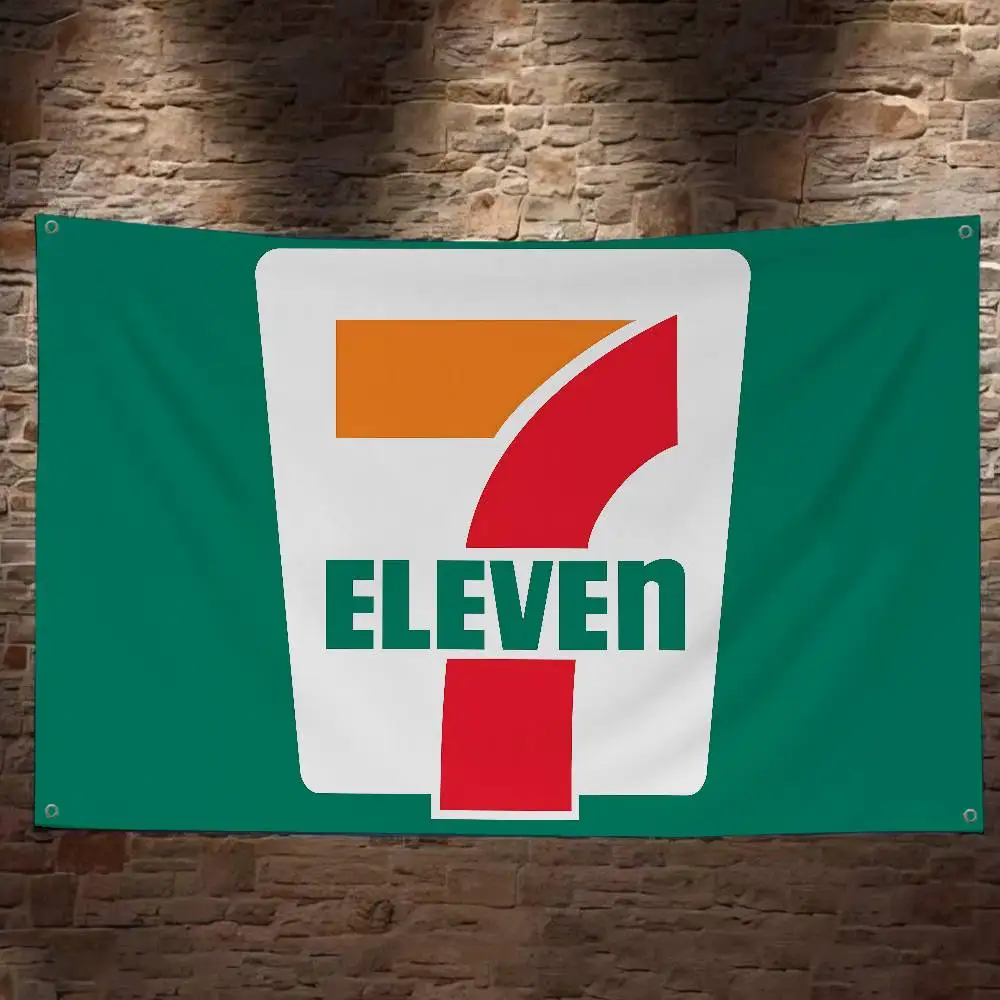 7-E-ELEVENS Creative Pattern Hanging Flag Polyester Printed Banner Hand Pulled Flag