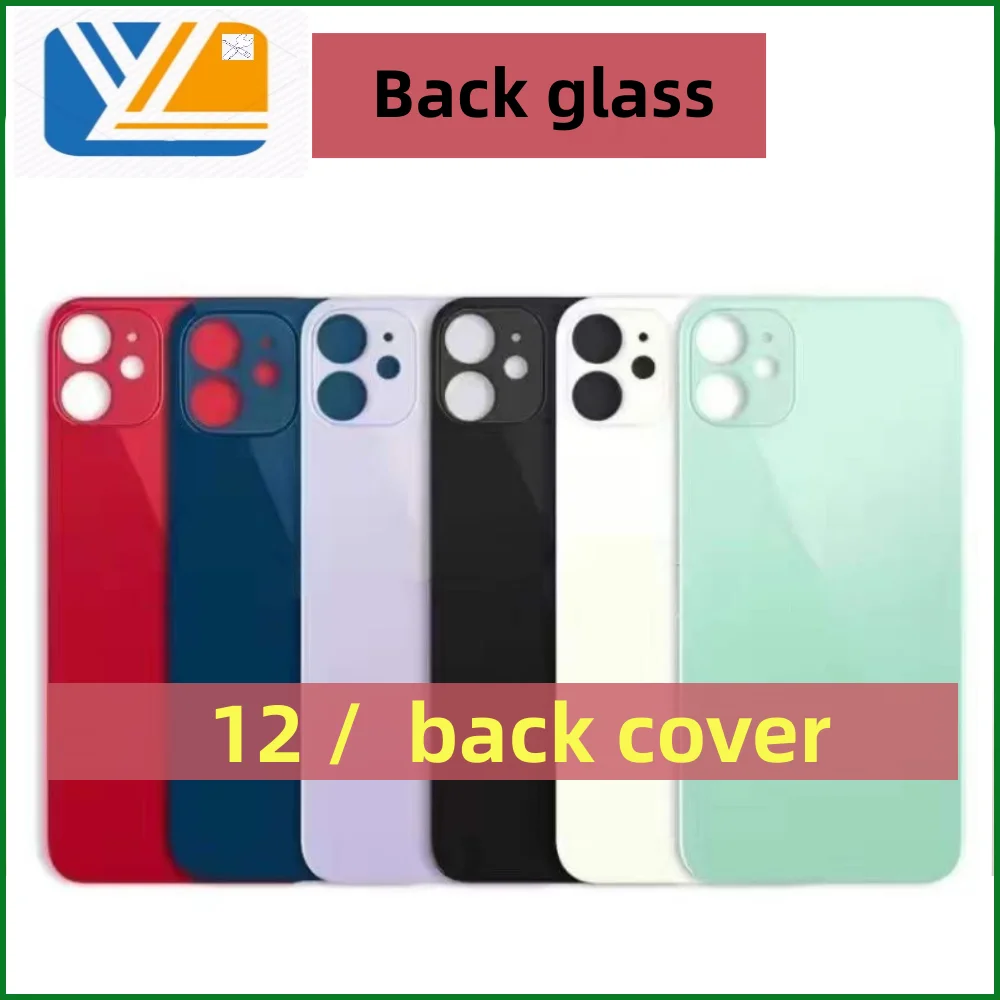 For iPhone 12/12PRO/12PROMAX Back Cover Glass Fast Replacement High Quality Housing Battery Cover Big Hole Rear Glass+3M Tape