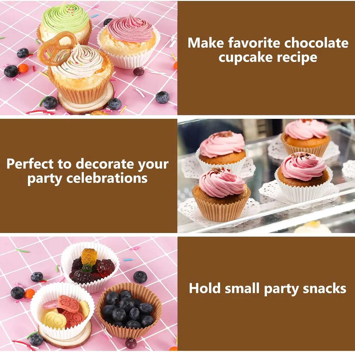 100/500/1000pcs Cup Cake Tools Food Grade Baking Mold Oil-proof Packaging Paper Cup Waffle Liner Paper Cups Stand Pastry Kitchen