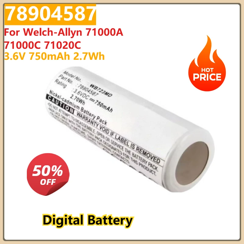 

For Welch-Allyn 71000A 71000C 71020C Replacement Digital Battery 78904587 3.6V 750mAh 2.7Wh