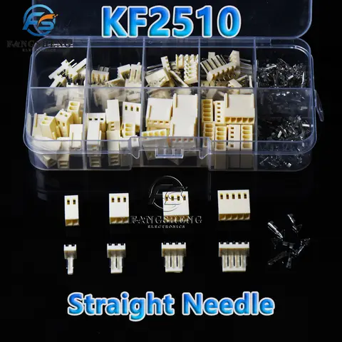 1 Box 220 Pcs KF2510 Kit in box 2p 3p 4p 5Pin 2.54mm Pitch Terminal / Housing / Straight Needle  Connectors Adaptor