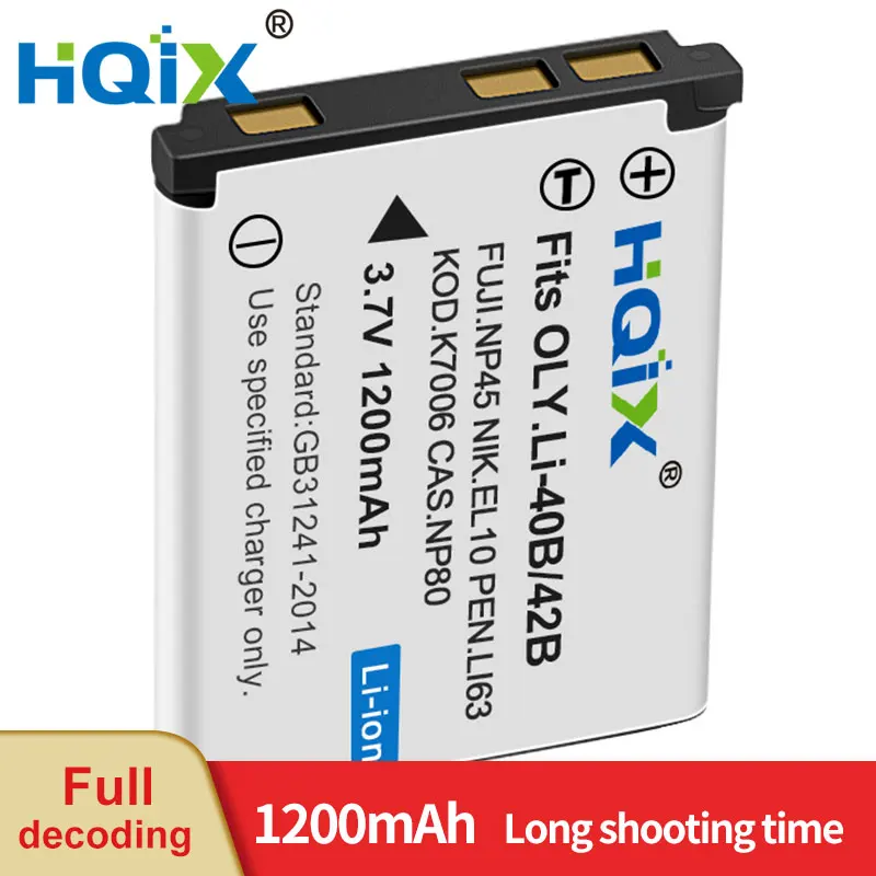 

HQIX for CASIO EX-H60BK H50 JE10 N1 N20 S5 S8 Z2 Z270 Z280 Z330 Z33 Z800 ZS100 ZS170 ZS5 Z37 Z670 Camera NP-80 Charger Battery