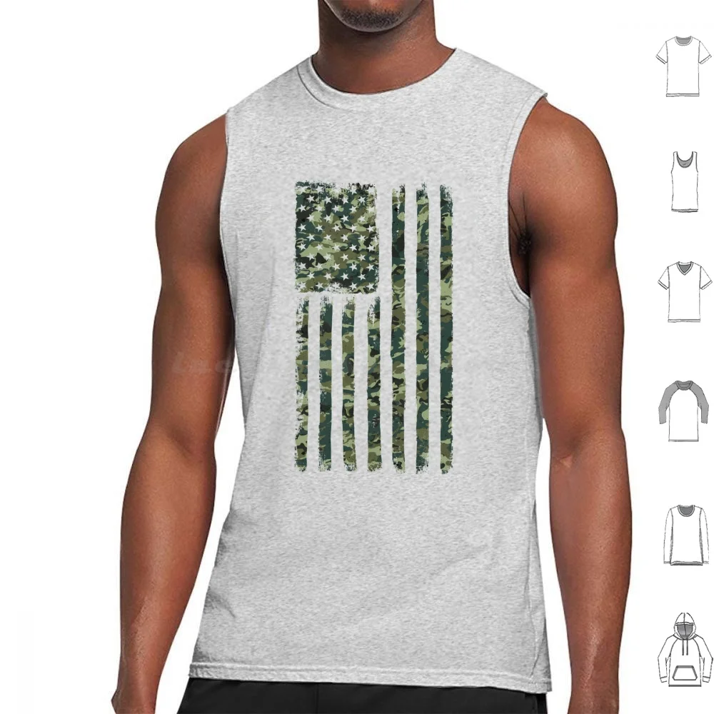 Camouflage Flag-Patriotic Camouflage Tank Tops Print Cotton Camouflage Flag Patriotic Camouflage 2nd Amendment Second