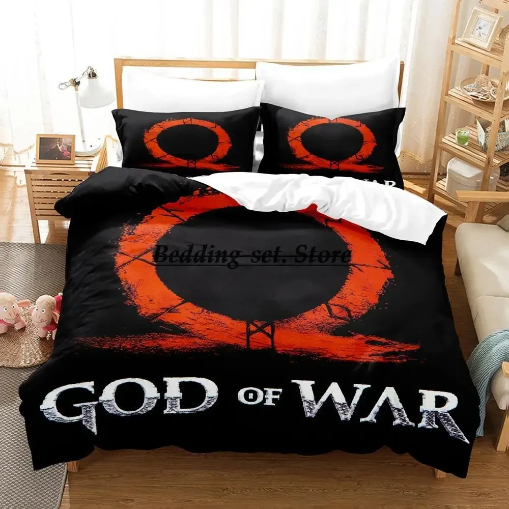 God of War Bedding Set Single Twin Full Queen King Size Bed Set Aldult Kid Bedroom Duvetcover Sets 3D Print Anime Bed Sheet Set