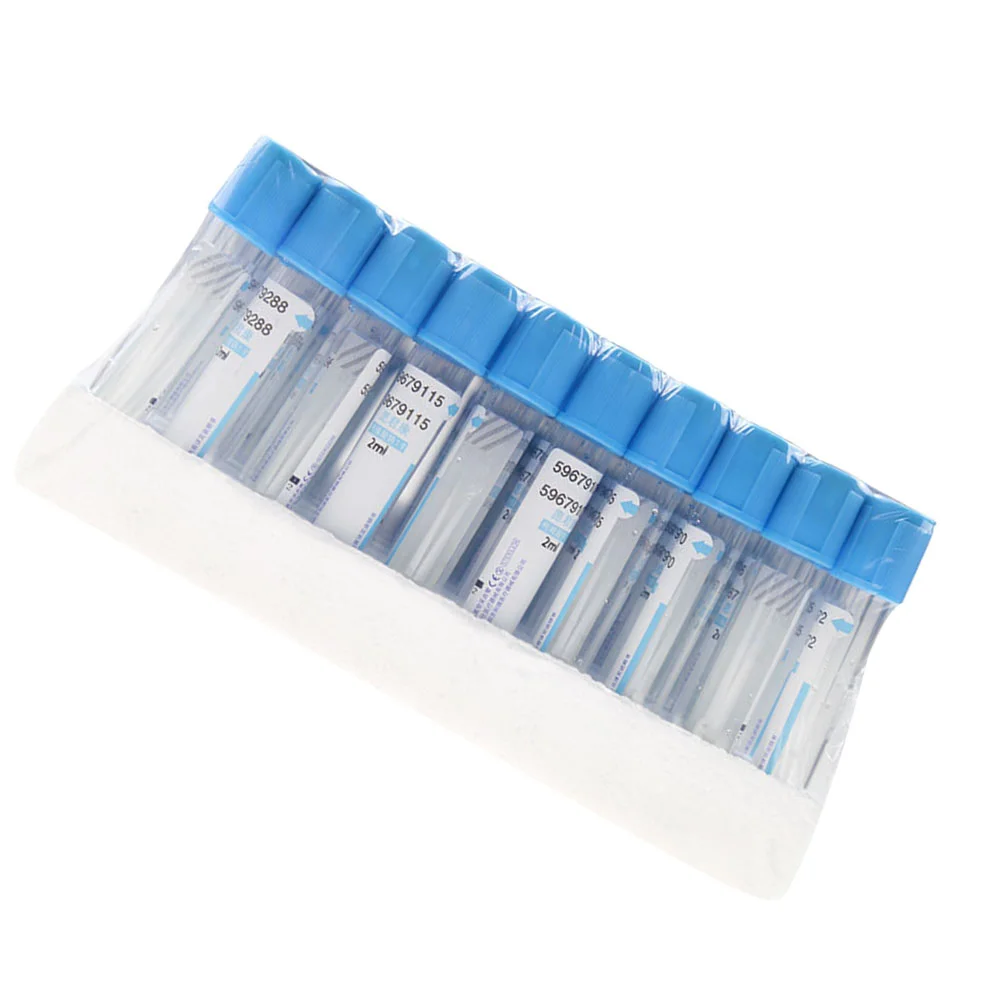 100 Pcs Blood Collection Tube Glass Tubes Test Venous Collector with Lid Cover Centrifuge Chemistry Experiment Equipment