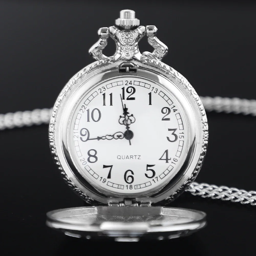 Винтажные кварцевые карманные часы с гравировкой DAD, ожерелье с арабскими цифрами, подвесные часы на день отца, подарок на день рождения