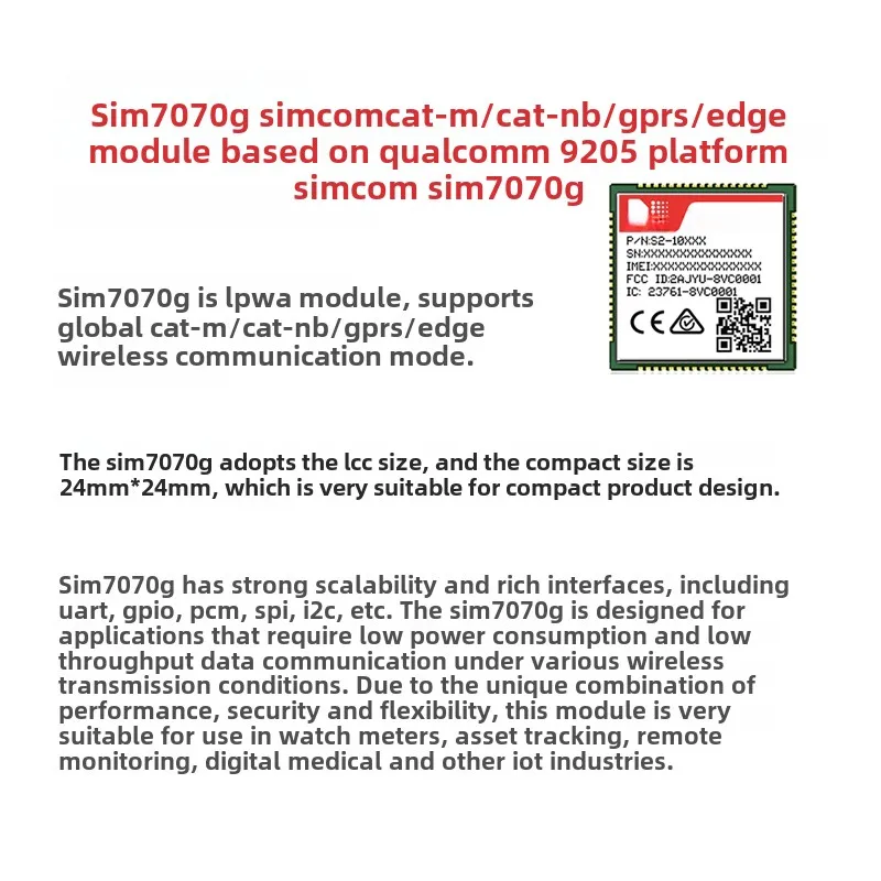 SIMCom core Modulo SIM7070G a bassa potenza Modulo di comunicazione CAT-M1/NB Riduzione dei costi SIM7000G
