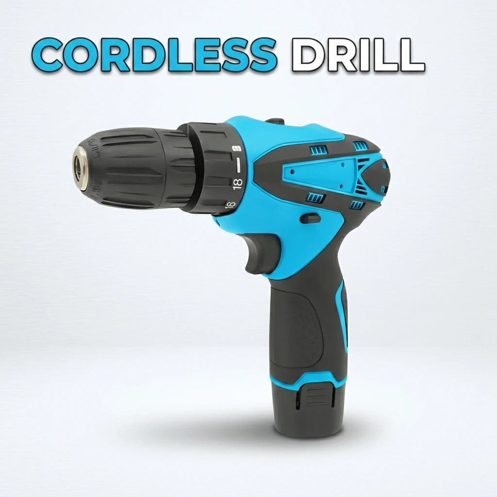 12V Cordless Electric Drill Kit with Lithium Battery Compact Wireless Power Tool for Home DIY Projects, Crafting and Repairs