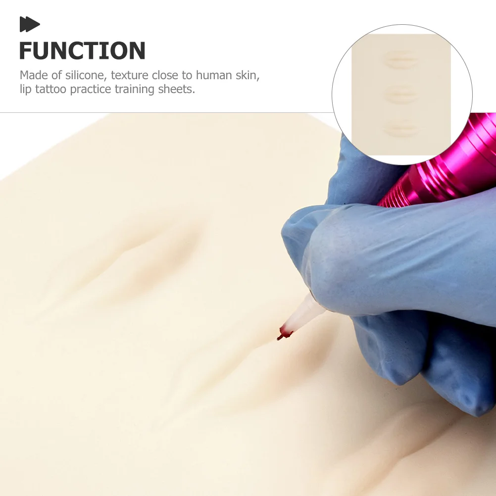 

Lip Tattoo Practice Silicone Microblading Training Sheet Realistic Touch for Rotary Coil Machine Beginners Experts Tattoo