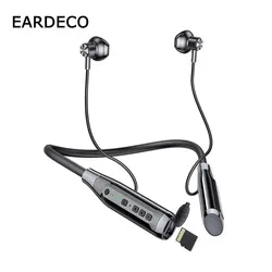 EARDECO 100 saat dayanıklılık kablosuz kulaklıklar bas kulak içi Bluetooth kulaklık kulaklık müzik spor mikrofonlu kulaklık Stereo