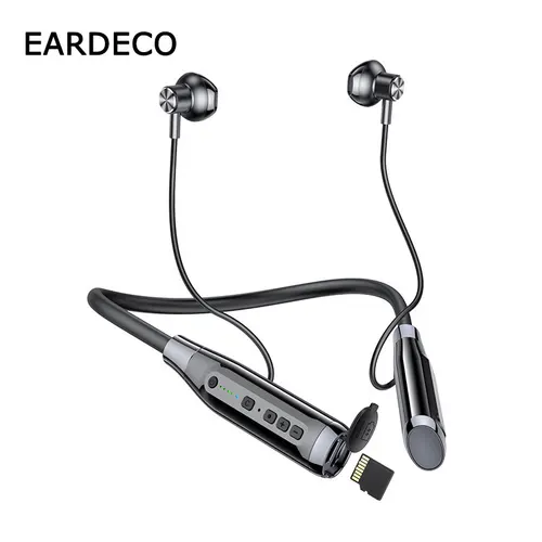 EARDECO-100 시간 지속 무선 헤드폰, 베이스 인이어 블루투스 헤드폰, 이어폰, 음악, 스포츠, 이어버드, 마이크 스테레오 