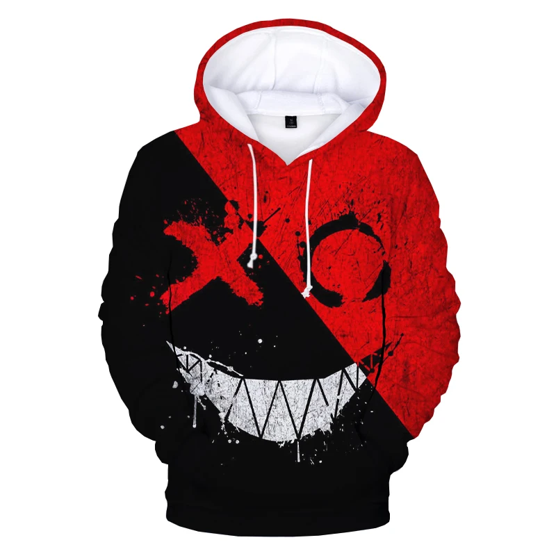 Fashion Devil Smiley Face 3D Print Hoodie Oversize Sweatshirts Men Women Casual Long Sleeve Streetwear Pullover Unisex Clothes