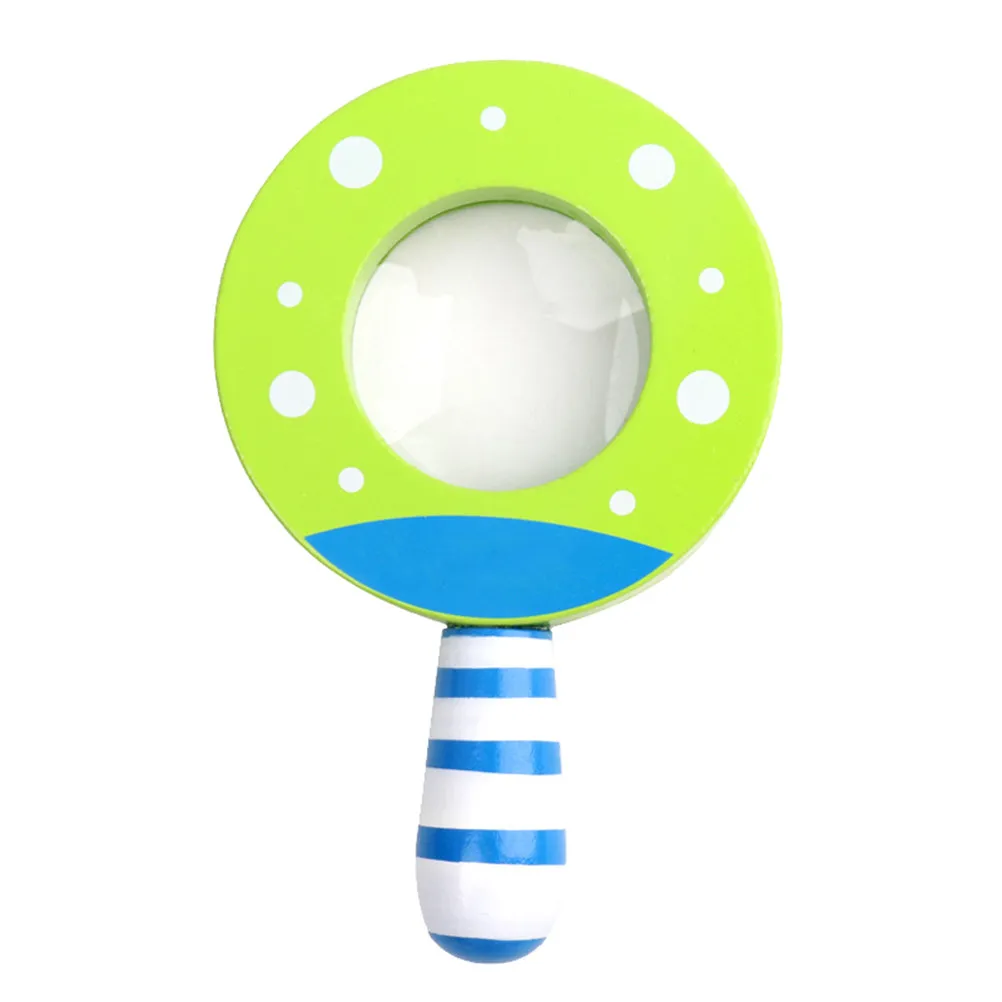 Wood Magnifying Glass Educational Creative Baby Kid Visual Development Bright Color Safe Solid Wood Early Learning Exploration