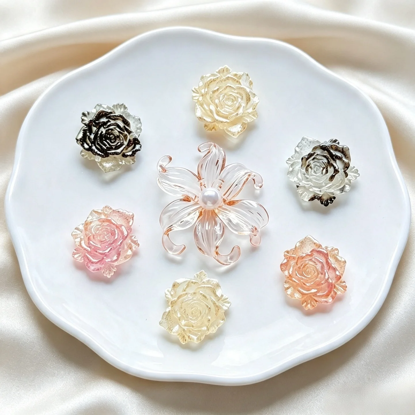 PVC Ballet‑style Iris & Rose Shoe Charms DIY Accessories for Hole Clog Sandals Gift for Teen Girls Women Home Party Decor