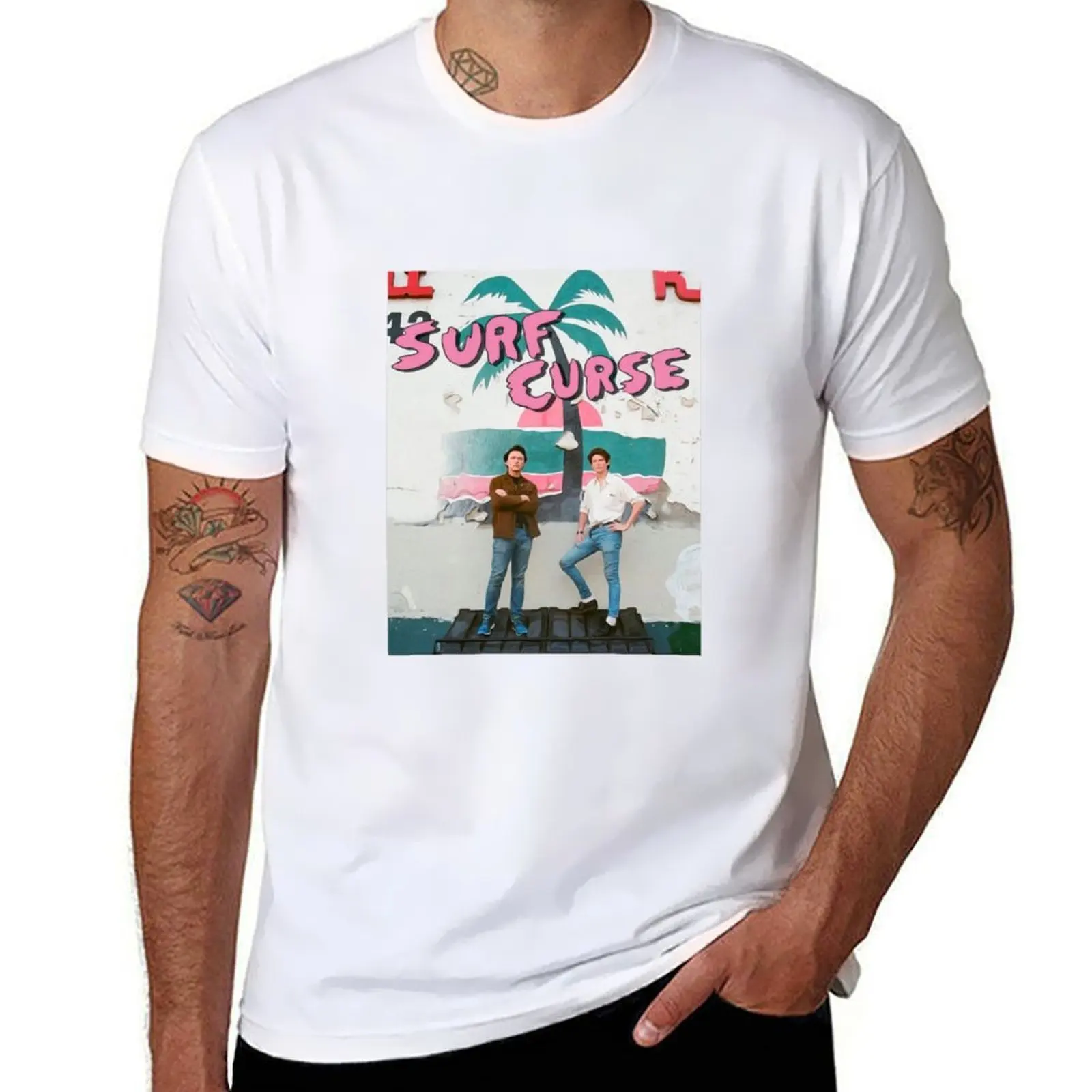 

Surf curse oil painting design T-Shirt man t shirt summer cotton tshirt 100% T-Shirt