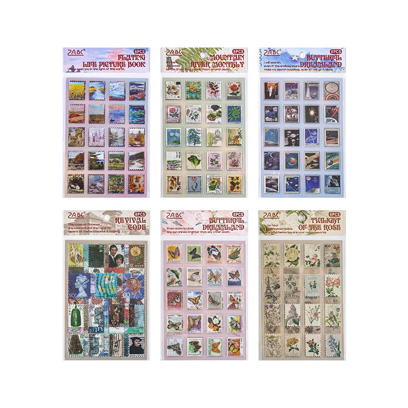 8 Sheets Misty Winter Berlin Series Vintage Stamp Landscaping PET Sticker Creative DIY Journal Material Collage Stationery